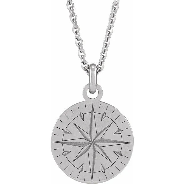 14K Gold Compass Pendant