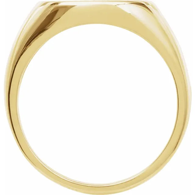 14K Gold Compass Signet Ring