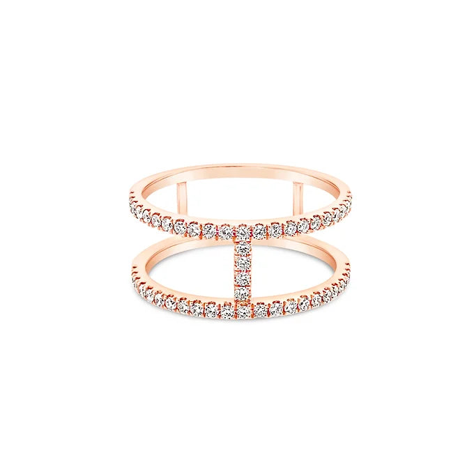 14k Double Shank Diamond Ring