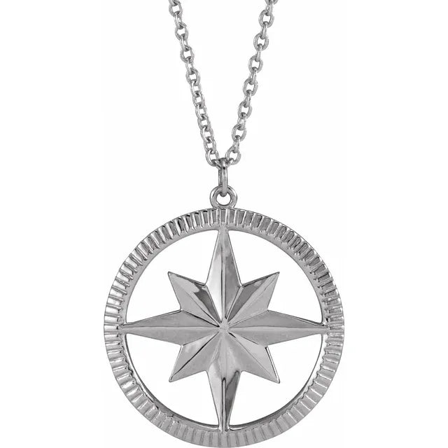 14K Gold Compass Necklace