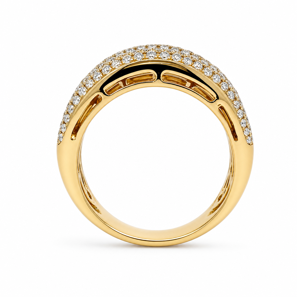 14KY Ruby & Diamond Pave Baguette Band