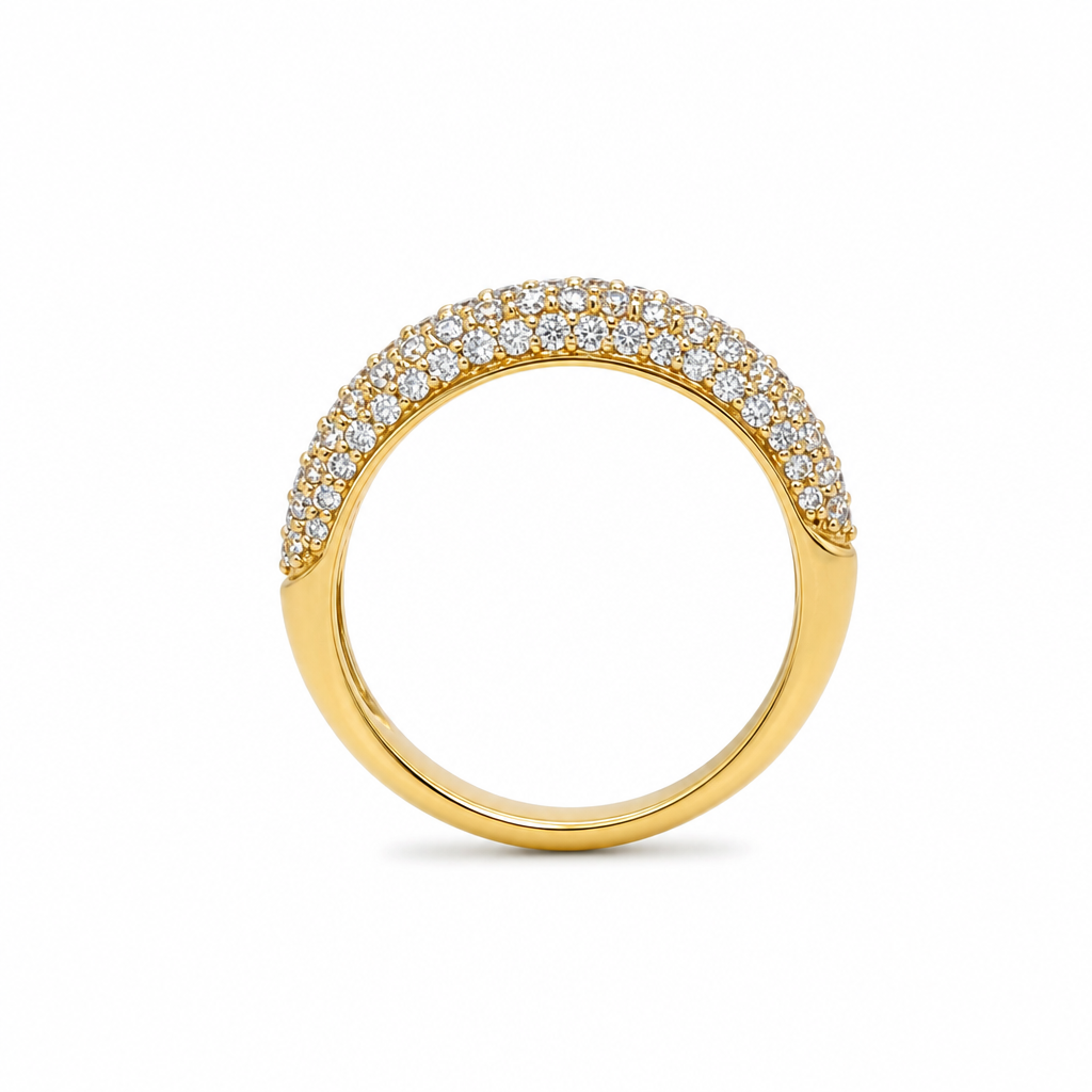 18KY 5 Row Diamond Band