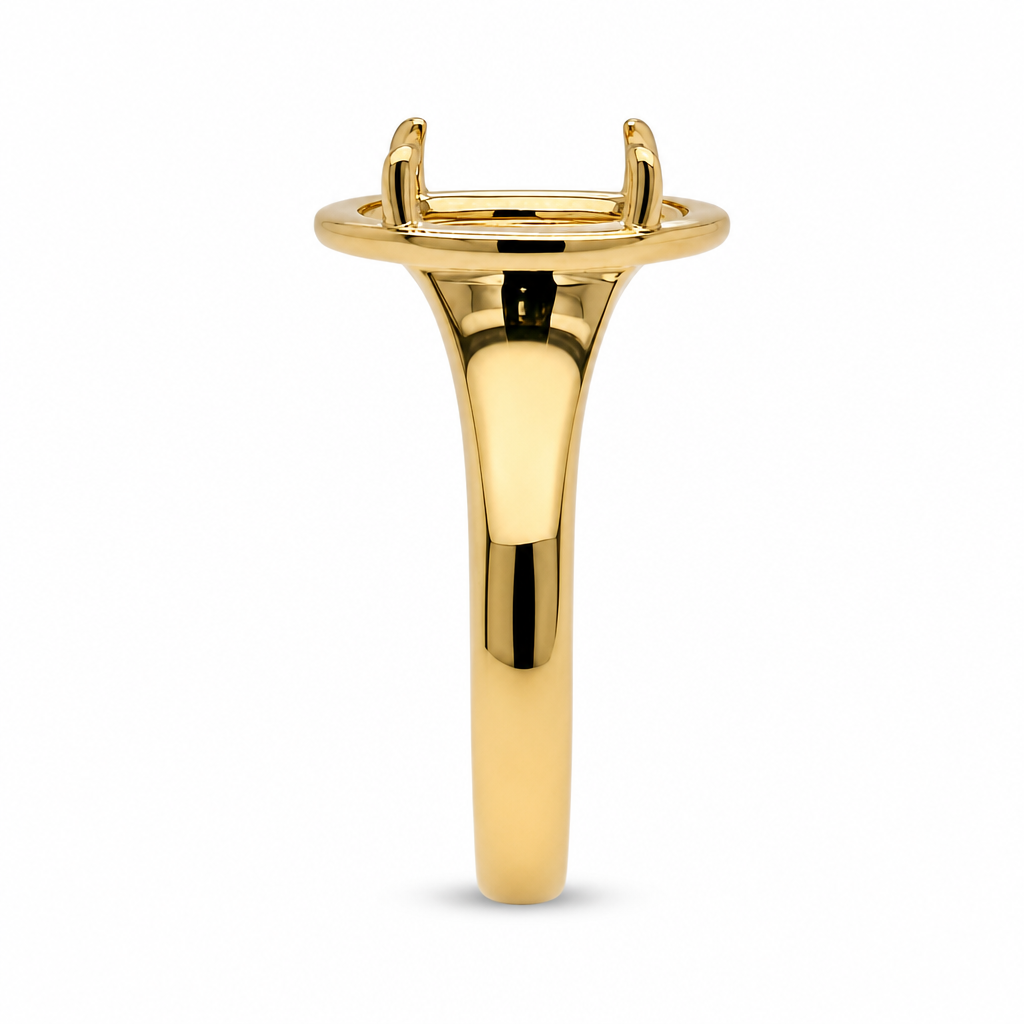14KY Pear Shape Wide Shank Solitaire Mount Ring