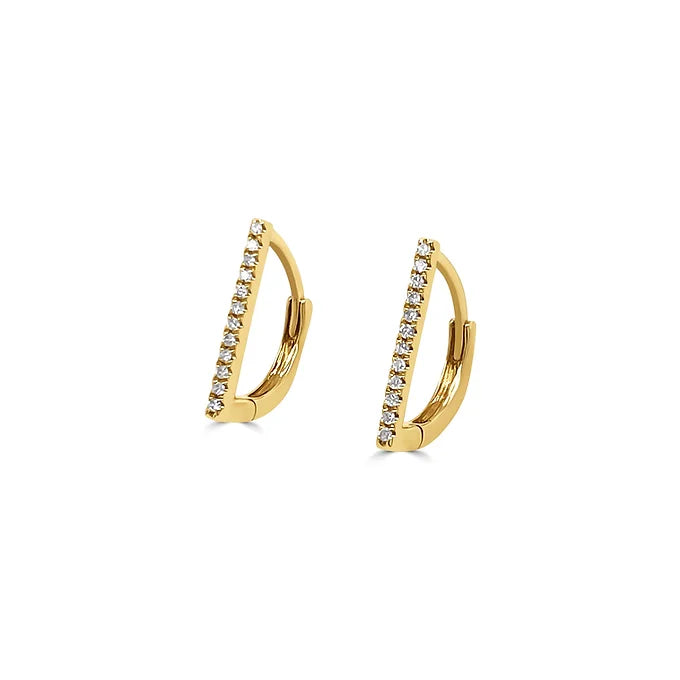 14K Diamond Bar Drop Earrings