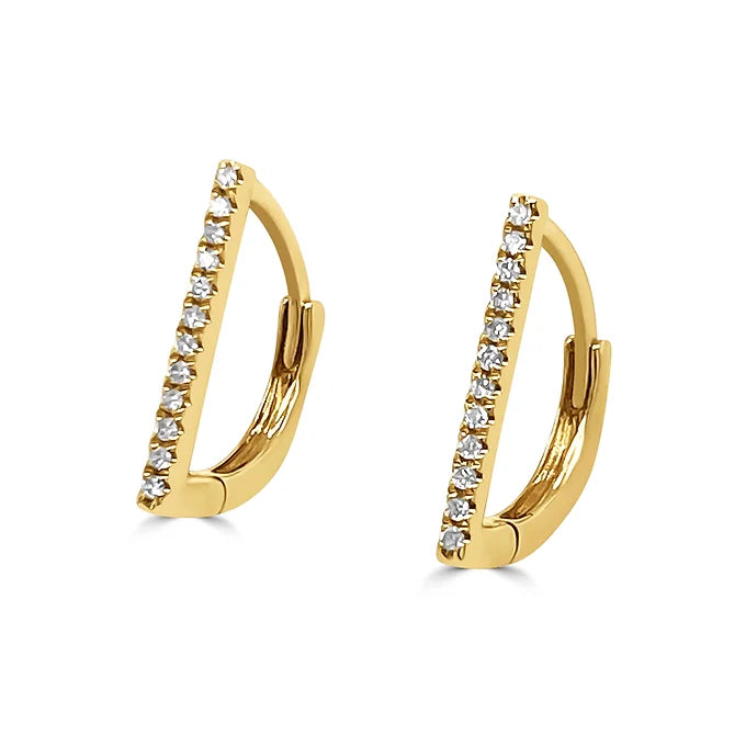 14K Diamond Bar Drop Earrings