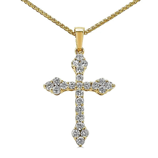 14K Diamond Cross Pendant