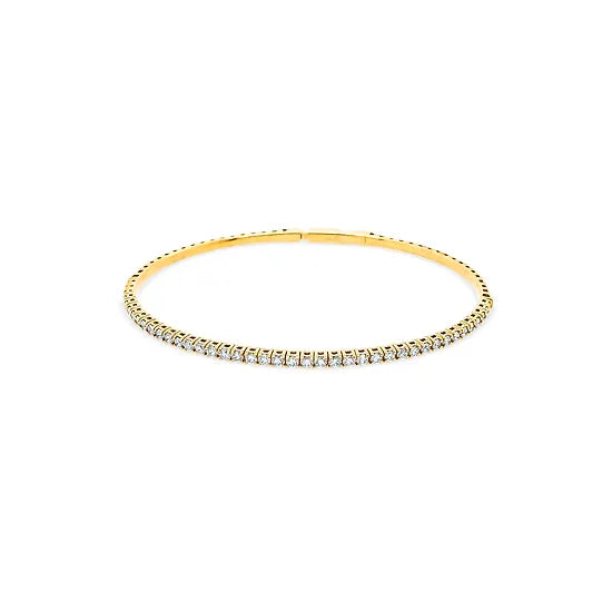 14K Flexible Diamond Bangle