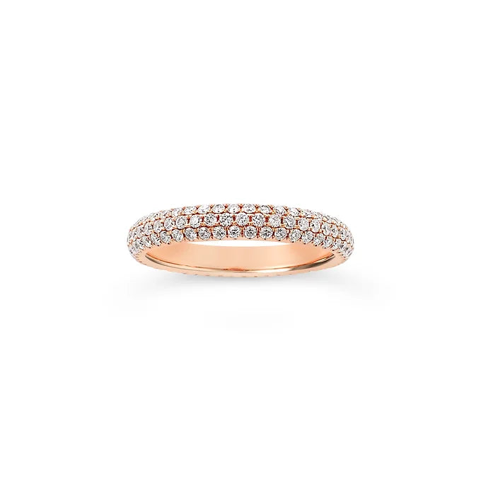 14k 3-Row Diamond Eternity Band