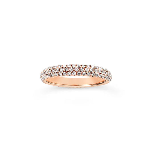 14k 3-Row Diamond Eternity Band