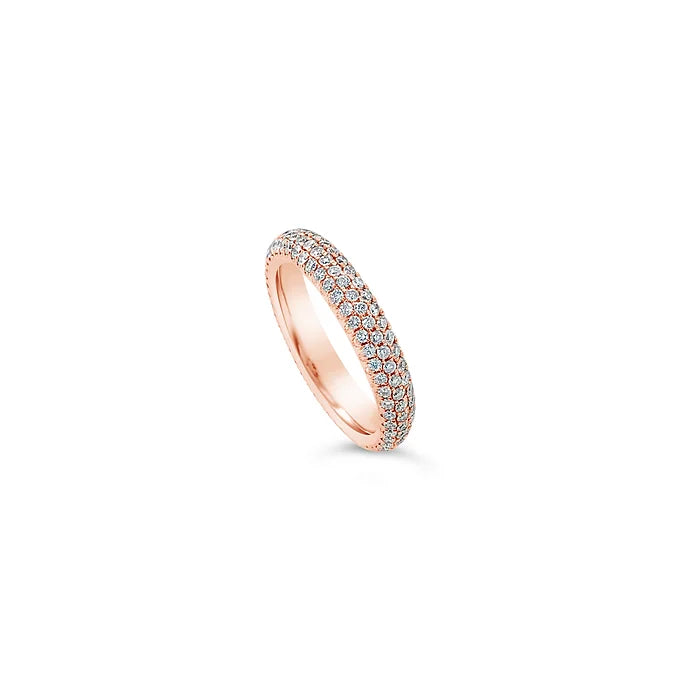 14k 3-Row Diamond Eternity Band