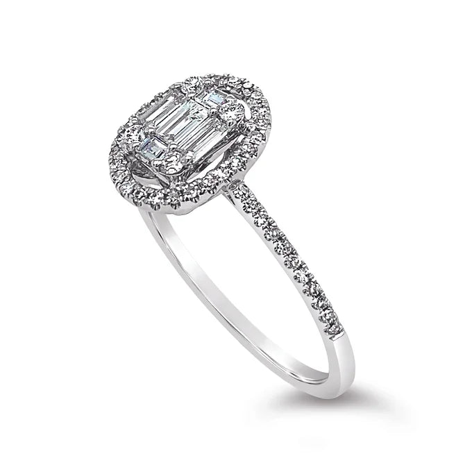 14k Baguette Cluster Diamond Ring