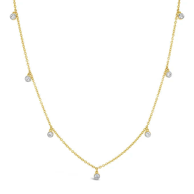 14k Dangling Charms Diamond Necklace