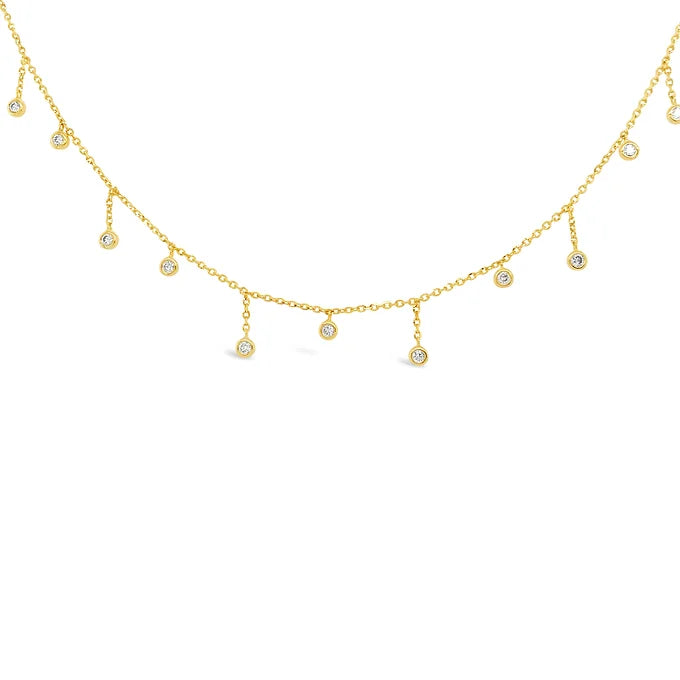 14k Dangling Diamond Necklace