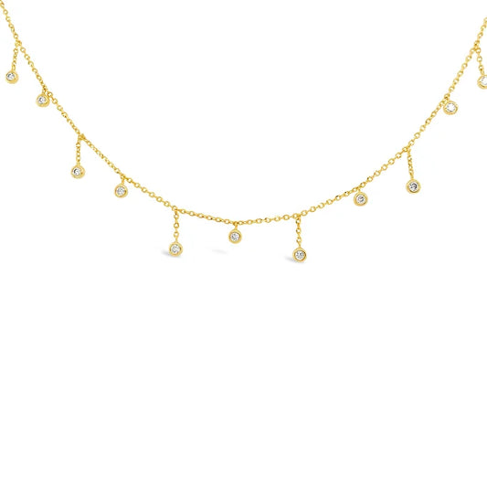 14k Dangling Diamond Necklace