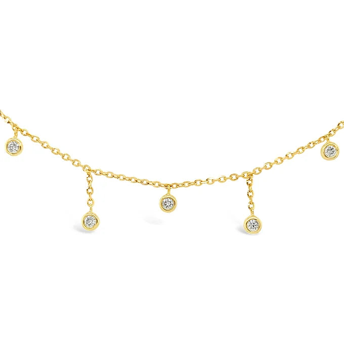 14k Dangling Diamond Necklace