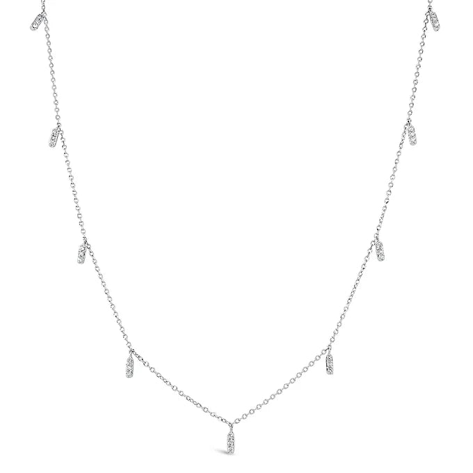 14k Dangling Raindrops Diamond Necklace