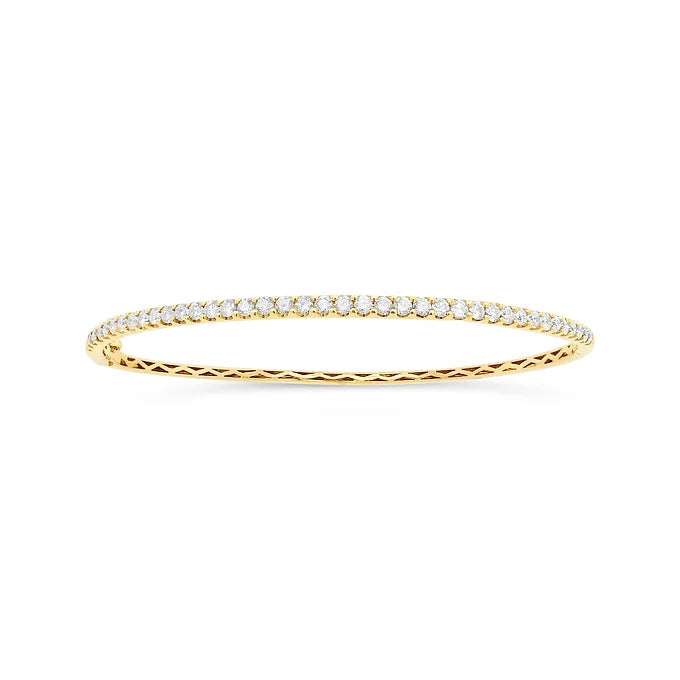 14k Diamond Bangle