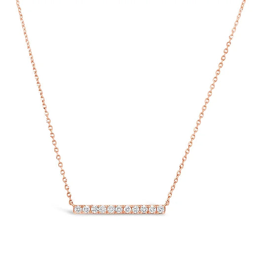 14k Diamond Straight Bar Necklace