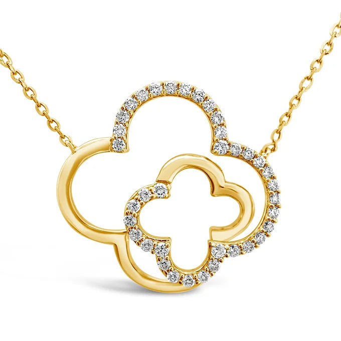 14k Intertwined Clover Diamond Necklace