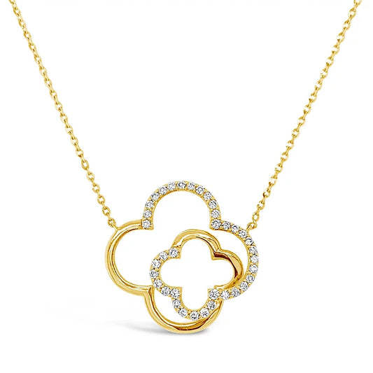 14k Intertwined Clover Diamond Necklace