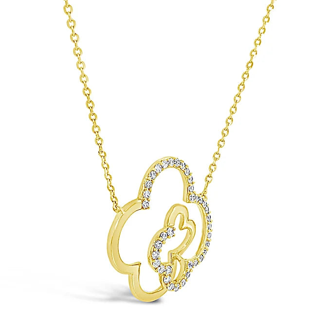 14k Intertwined Clover Diamond Necklace