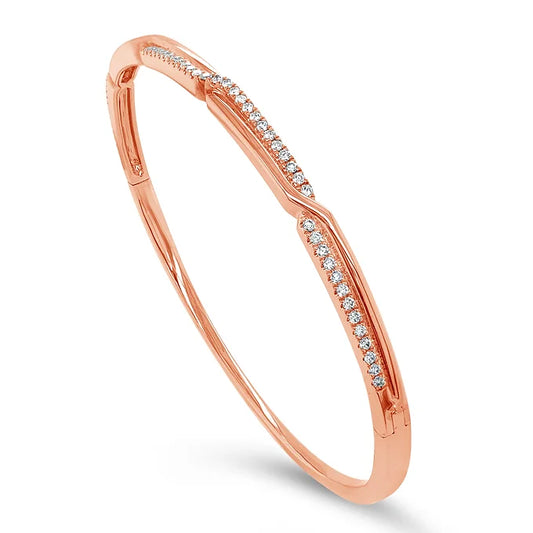 14k Lily Stackable Diamond Bangle