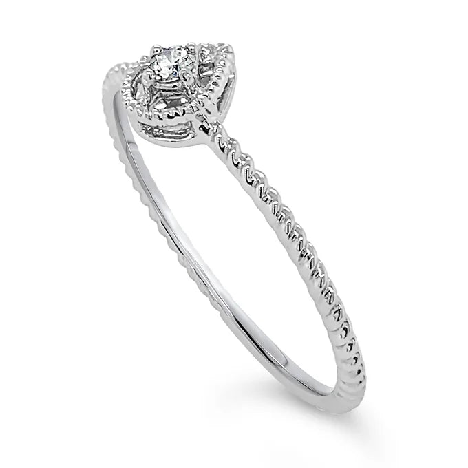 14k Mini Teardrop Diamond Ring