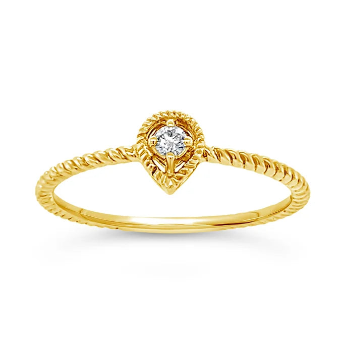 14k Mini Teardrop Diamond Ring