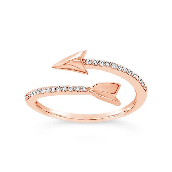 14k Minimalist Arrow Diamond Ring