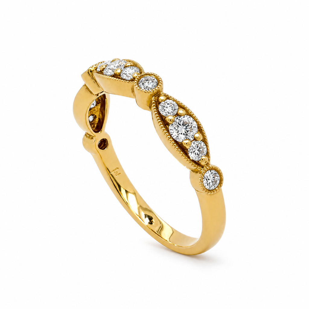 18KY Bow Diamond Band
