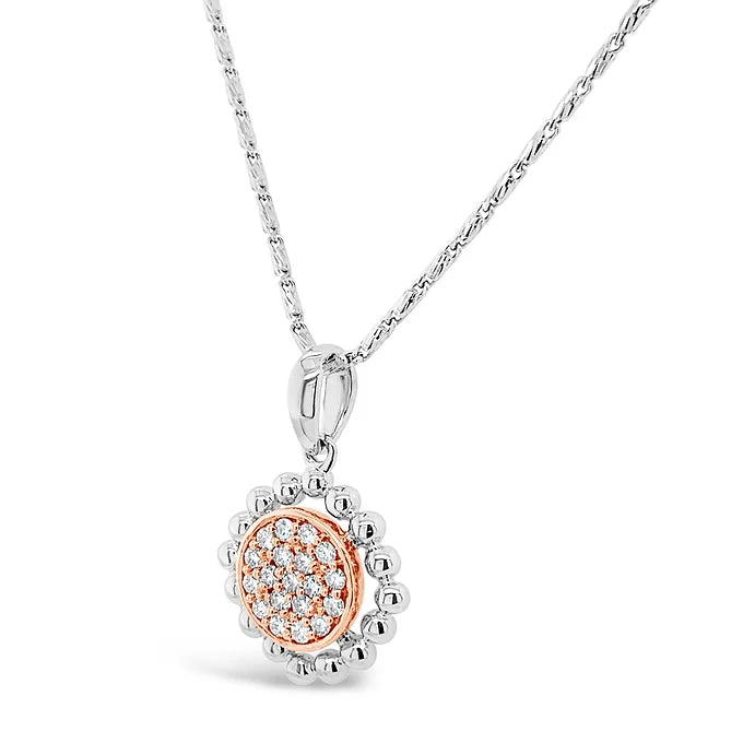 14k 2-tone Bubble Pavé Diamond Pendant