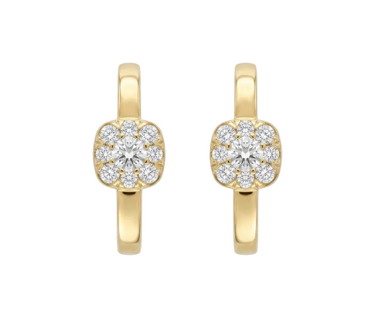 14KY Cushion Diamond Cluster Earring