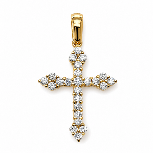 18KY Diamond Cross Pendant