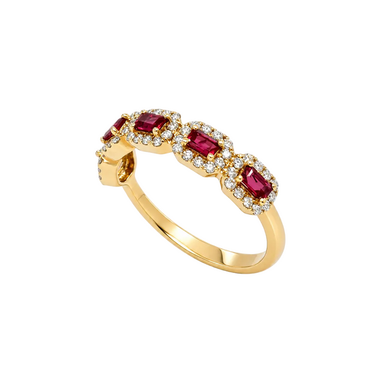 14KY 5 Ruby Diamond Ring
