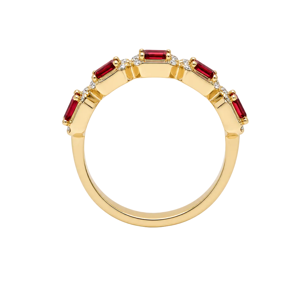 14KY 5 Ruby Diamond Ring