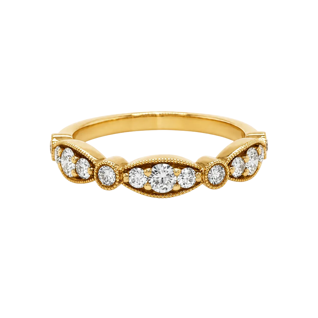 18KY Bow Diamond Band