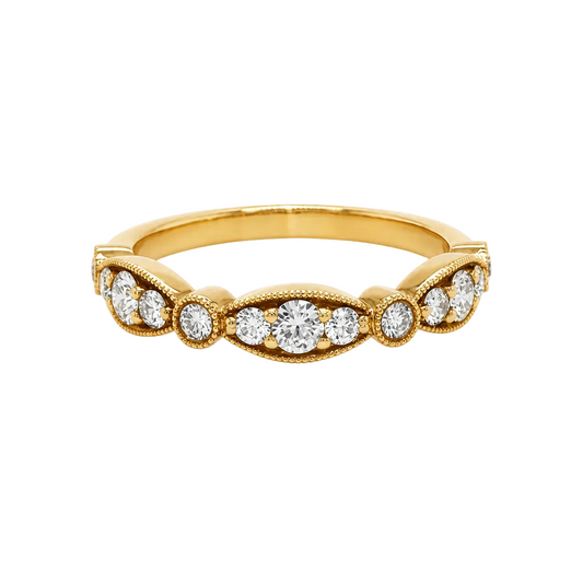 18KY Bow Diamond Band