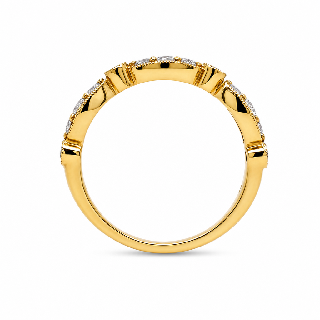 18KY Bow Diamond Band
