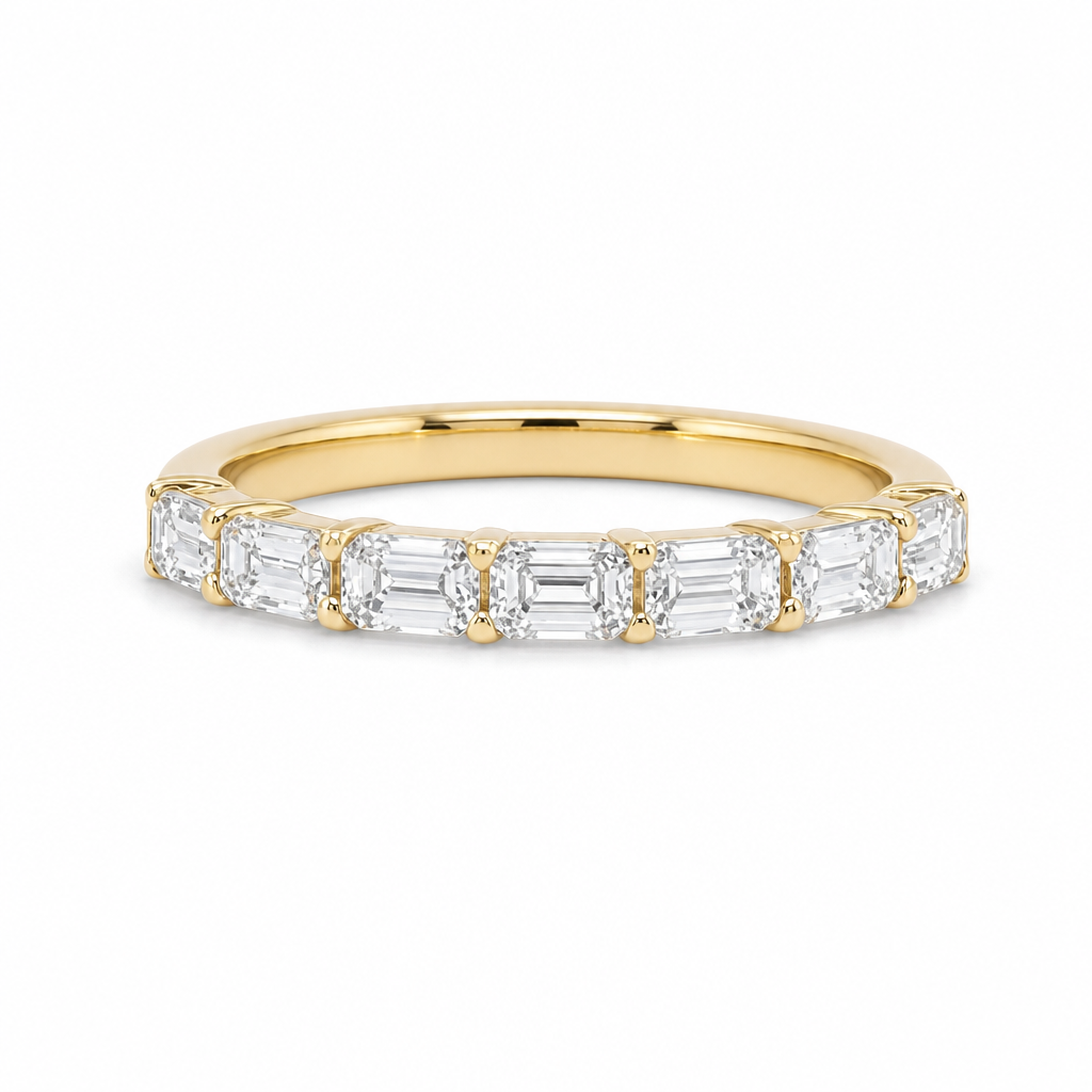 18KY East West Diamond Band