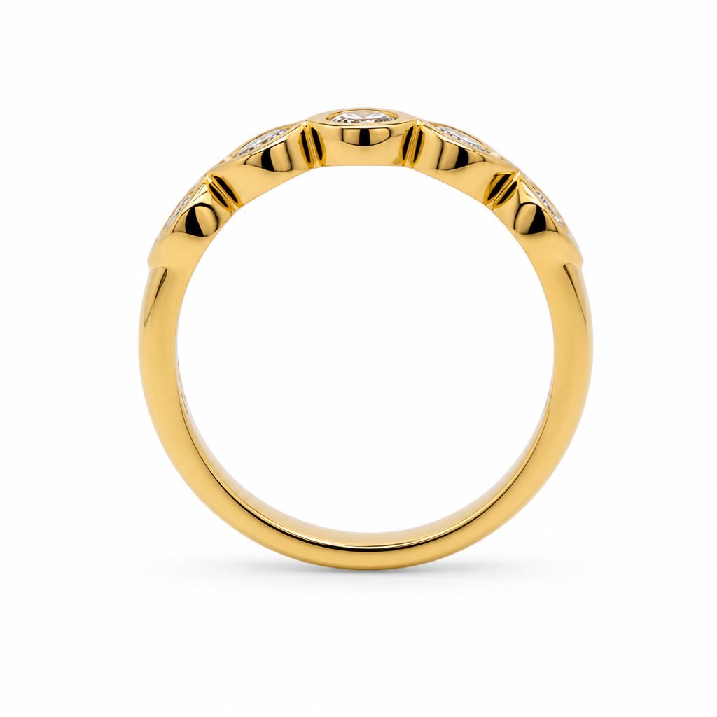 14KY Marquise Diamond Bezel Band