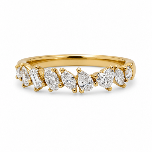 18KY Multi Shape Diamond Band