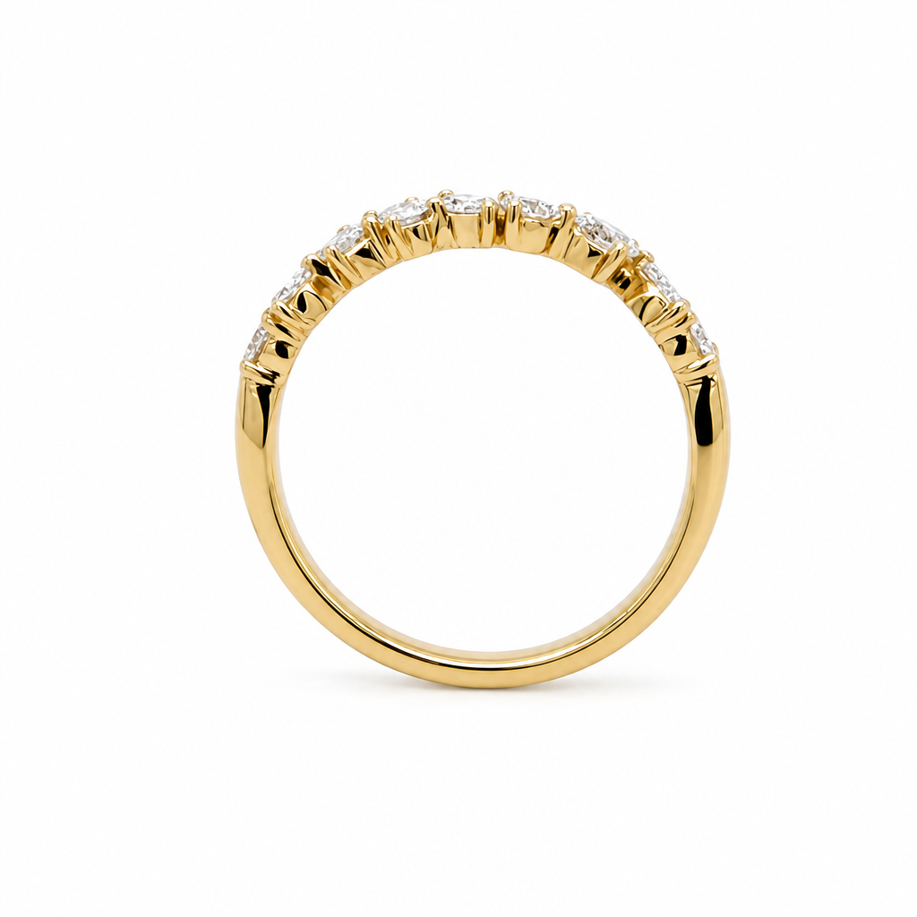 18KY Multi Shape Diamond Band
