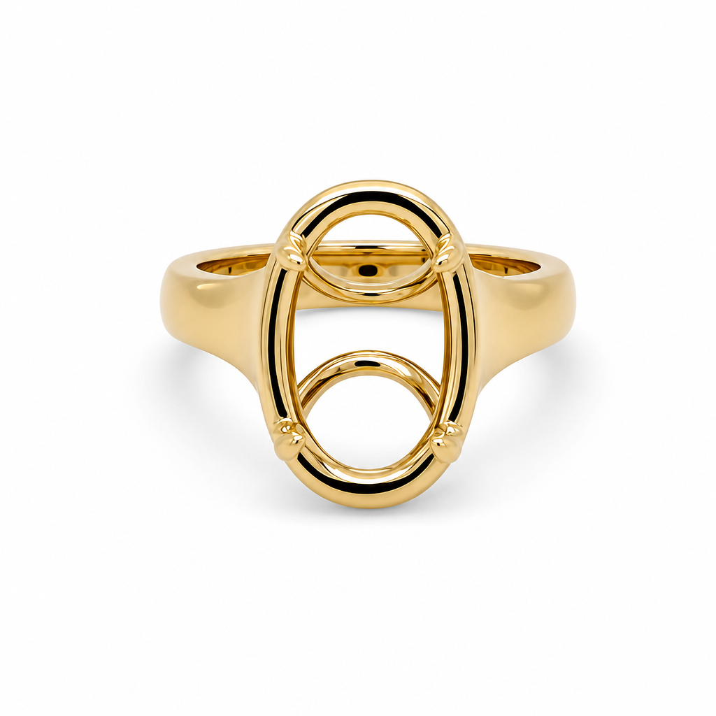 14KY Pear Shape Wide Shank Solitaire Mount Ring