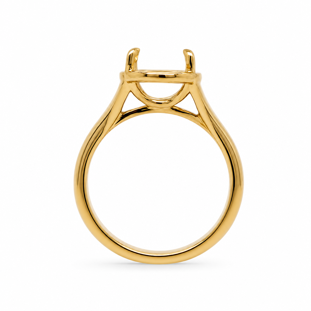 14KY Pear Shape Wide Shank Solitaire Mount Ring