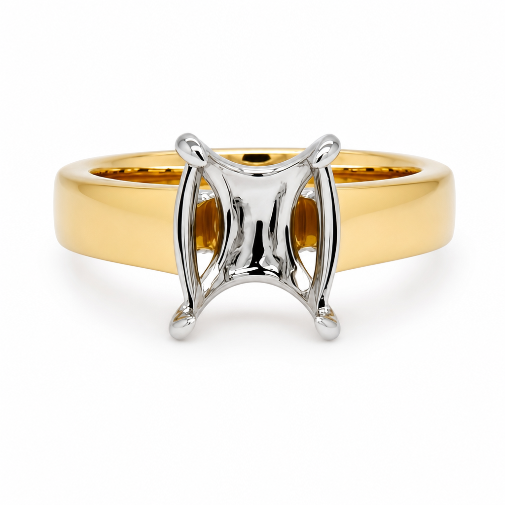 14KY Pear Shape Wide Shank Semi Mount Ring