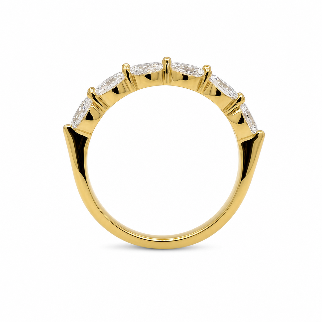 14KY 6 Oval Diamond Single Prong Band