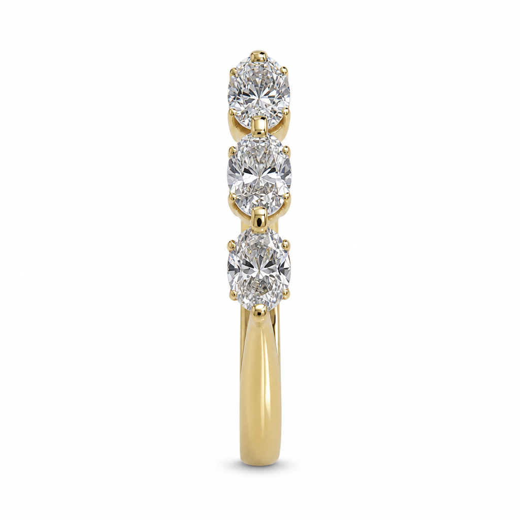 14KY 6 Oval Diamond Single Prong Band
