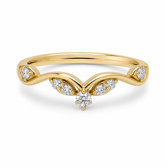 14KY Princess Contour Diamond Band