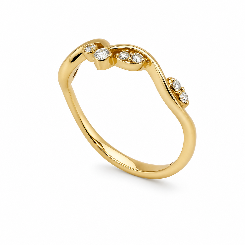 14KY Princess Contour Diamond Band