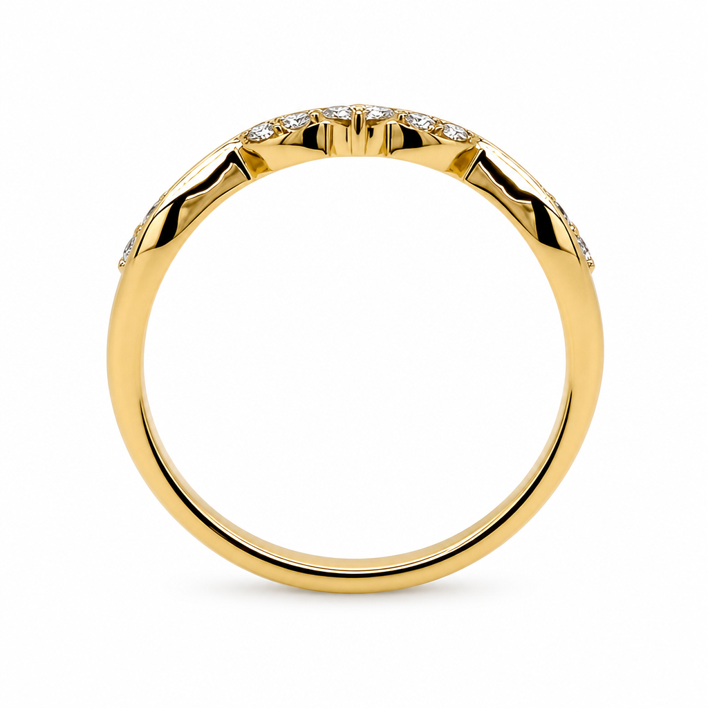 14KY Princess Contour Diamond Band